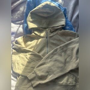 Lululemon Scuba Half-Zip Hoodie in Tan